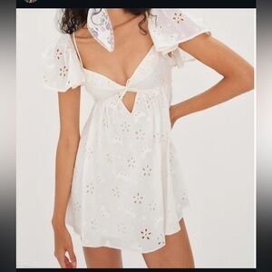 White Eyelet Mini Dress